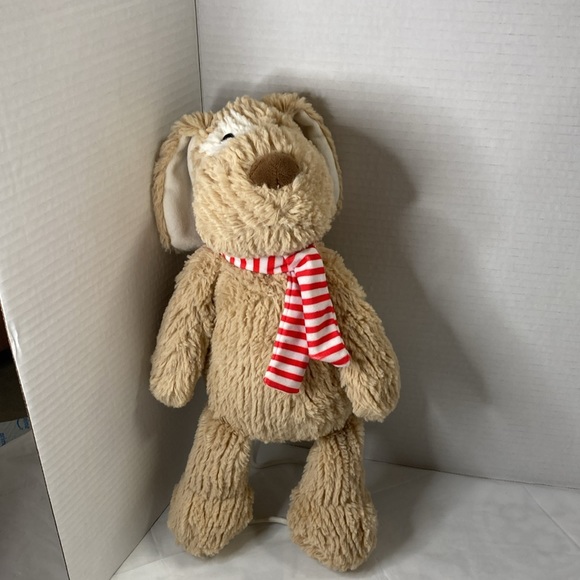 Manhattan Toy Co 2017 Tan Plush Stuffed Animal Dog Rex White Spot Ribbed Fur 13” - Picture 6 of 7